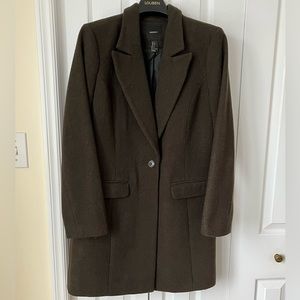 Women’s Wool Blend Short Coat in Forest Green